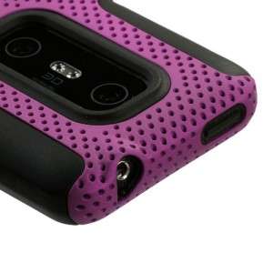   Hybrid Hard Silicone Rubber Gel Skin Case Cover for HTC EVO 3D  