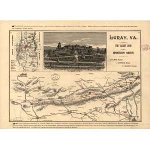  Civil War Map Lees map of the Valley of Virginia.