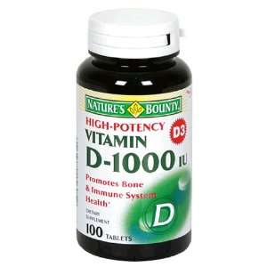  Natures Bounty Vitamin D 1000IU, High Potency, 120 