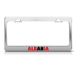  Albania Flag Country license plate frame Stainless Metal 