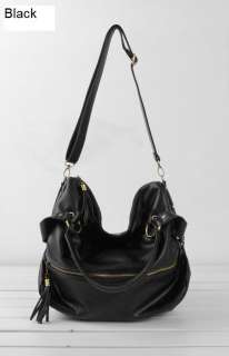 Fashion Womens Tassels Big Leather Tote Handbag Shoulder Cross Body 