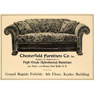 1919 Ad Chesterfield Furniture Upholstered Couch NY   Original Print 