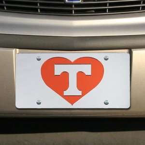  Texas Longhorns Silver Mirrored Heart License Plate 