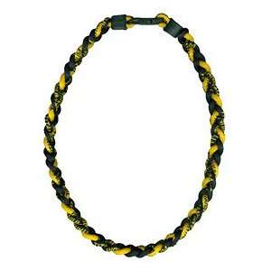    Titanium Ionic Braided Necklace   Black/Gold: Sports & Outdoors