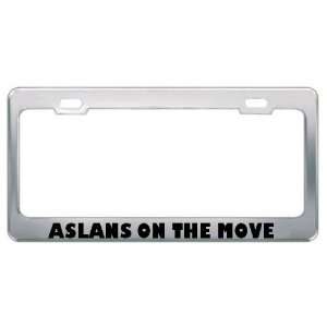 Aslans On The Move Religious Religion Metal License Plate Frame Holder 