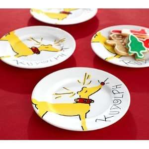    Pottery Barn Kids Rudolph(TM) Dessert Plates: Kitchen & Dining