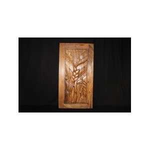  HELICONIA FLORAL WOODEN RELIEF 40 IN. 