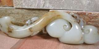 Fine Chinese Carved White Jade Ruyi Scepter, 19th Century. Original 