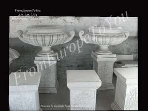 VICTORIAN STYLE HAND CARVED MARBLE URNS URN7  