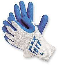Flex Tuff Gloves, Dipped Strings, Cotton/Poly, X Large  