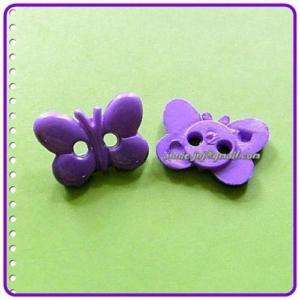 20 Cute 2 hole Butterfly Novelty Sew Button Purple K722  