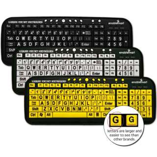 LARGE PRINT USB KEYBOARD Easy To See w/ Low Profile Keys 3 Colors To 