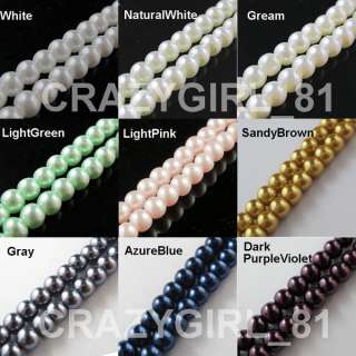   ,8mm,10mm,12mm Round Glass Pearl Spacer Bead 29Colors 1 Or Mixed R301