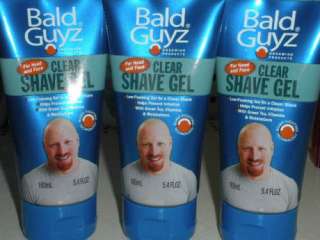 Bald Guyz Clear Shave Gel 3x 5.4oz  