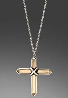 LOW LUV X ERIN WASSON Metal Crystal Cross Necklace in Gold at Revolve 
