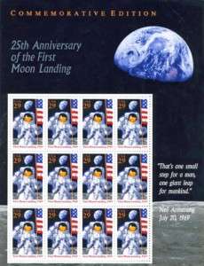 Moon Landing 25th Aniversary 12 x 29 Cent U.S. Postage  