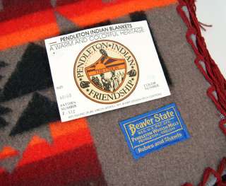   Wool Indian Blanket BEAVER STATE Vintage   68 x 68   NEW w/tags  