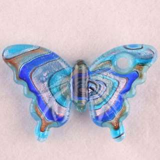 Chromatic Lampwork Glass Butterfly Bead Pendant 1PC  