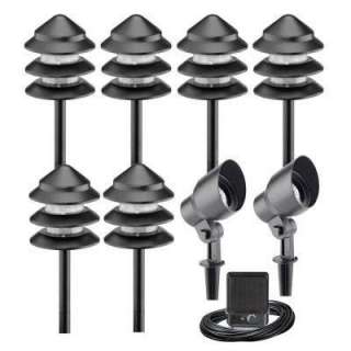   Metal Low Voltage Landscape Light Kit, Includes Power Pack and Cable