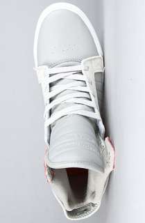 SUPRA The Skytop Sneaker in Grey Soft Action Leather Orange Patent 