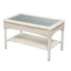   Living Charlottetown White All Weather Wicker Patio Coffee Table