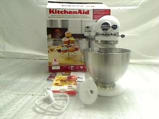 KitchenAid K45SS Classic 250 Watt 4 1/2 Quart Stand Mixer, White 