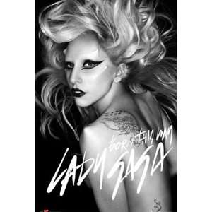 Lady Gaga   Born This Way   Musikposter schwarz weiss Foto   Grösse 
