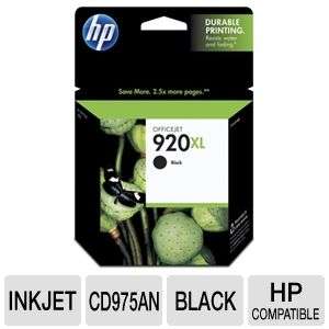 HP 920XL CD975AN#140 Black InkJet Cartridge   Approx 1,200 Pages at 
