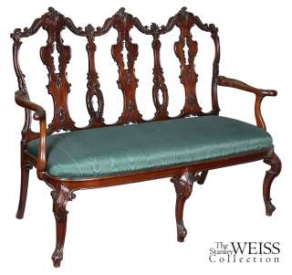 SWC Chippendale Style Carved Mahogany Settee, c.1890  