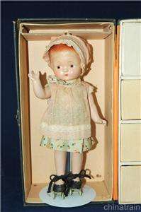 Vintage 11 Composition Patsy Type Girl Doll & Trunk & Extra Clothes 