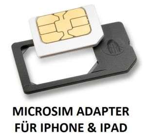 MicroSIM Adapter passend für iPhone 4 + iPad Micro SIM  