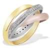 Goldmaid Damen Ring 3 in 1 Tricolor 375 Gold 64 Brillanten 0,34 ct. Pa 