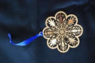 Baldwin Christmas Ornament Flower Snowflake Brass & 14K Gold 2000 