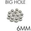 sterling silver BIG HOLE SPACER BEADS 6MM package of 12  