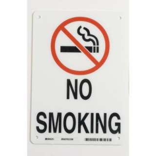 Brady 10 In. X 7 In. Plastic No Smoking Sign 25119 at The Home Depot 