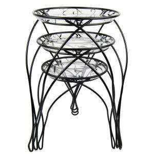   13 in., 17 in., 21 in. Black Plant Stand PS300ASST3 at The Home Depot