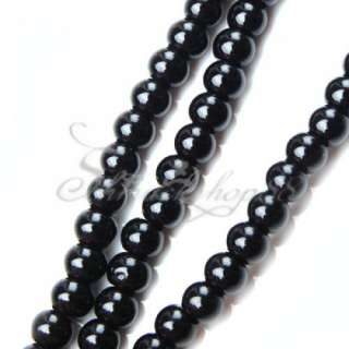 100 Schwarz Perlen Onyx Lose Perlen Beads 2 Strang 4mm  