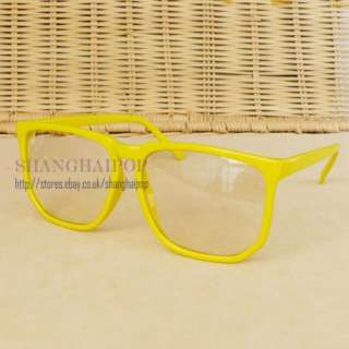   Clear/Dark Lens Glasses Sunglasses Square Frame Large Nerd Geek  
