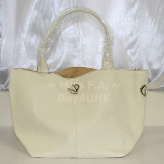 Rabeanco Off White Calf Leather Tote/Bucket Convertible  