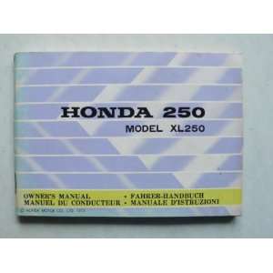 Honda XL 250 Fahrer   Handbuch mit Schaltplan: .de: keine Angabe 