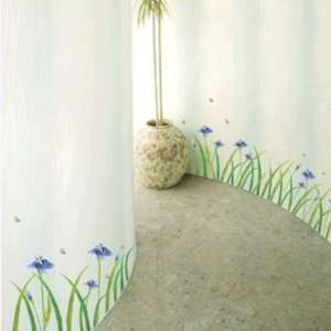 Blaue Blumen   Wandmalerei   Wandaufkleber Home Kunst Deko Wandtattoo 