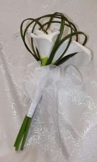 Bridesmaid White CALLA LILY Lilies Handtied Bouquets Silk Wedding 