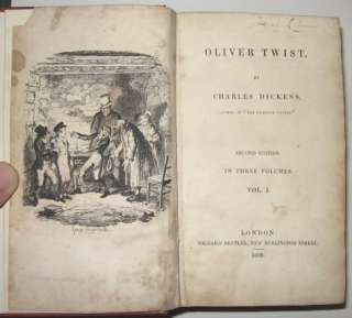 DICKENS, Charles. Oliver Twist Second ed. 1839  