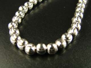 10K 6 MM WHITE GOLD 36 INCH FRANCO BEADED MOON CHAIN  