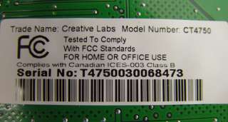 Creative Labs Sound Blaster PCI Sound Card CT4750  