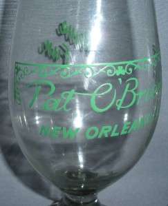 PAT OBRIENS TALL PILSNER GLASS NEW ORLEANS ADVERTISING  