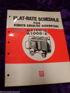 Kubota A4300B/5000B Flat Rate Schedule Manual  