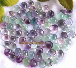 Teardrop natural fluorite 9x11mm gemstone loose Beads 1  