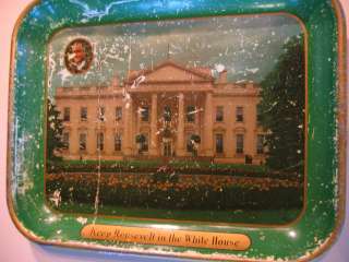 Vintage Tin Tray Keep Roosevelt In The White House  