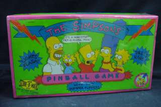 VINTAGE SIMPSONS TABLE TOP PINBALL GAME w/SCORE O MATIC DIAL (1990 